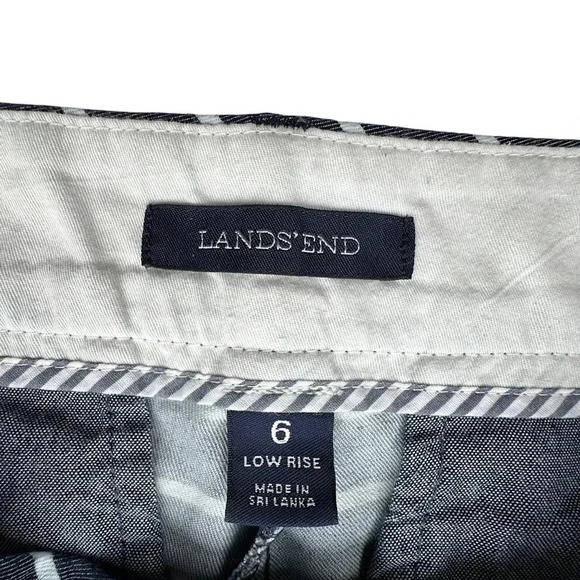 LANDS’ END NAUTICAL BLUE STRIPE SHORTS LOW RISE STRETCH | SIZE: 6 - Picture 9 of 9